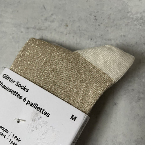 Calcetas Lululemon doradas con glitter talla M