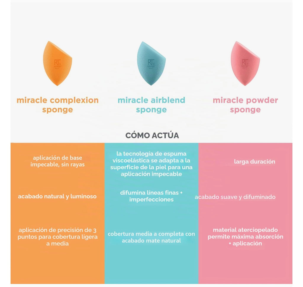 REAL TECHNIQUES ASSORTED MAKEUP BLENDING SPONGES