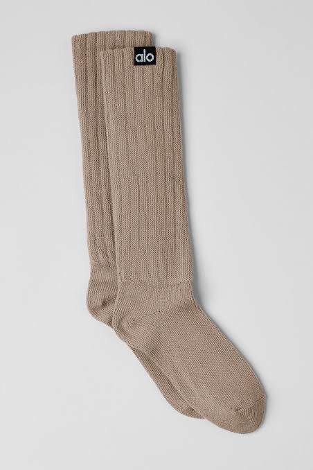 ALO SCRUNCH SOCKS GRAVEL