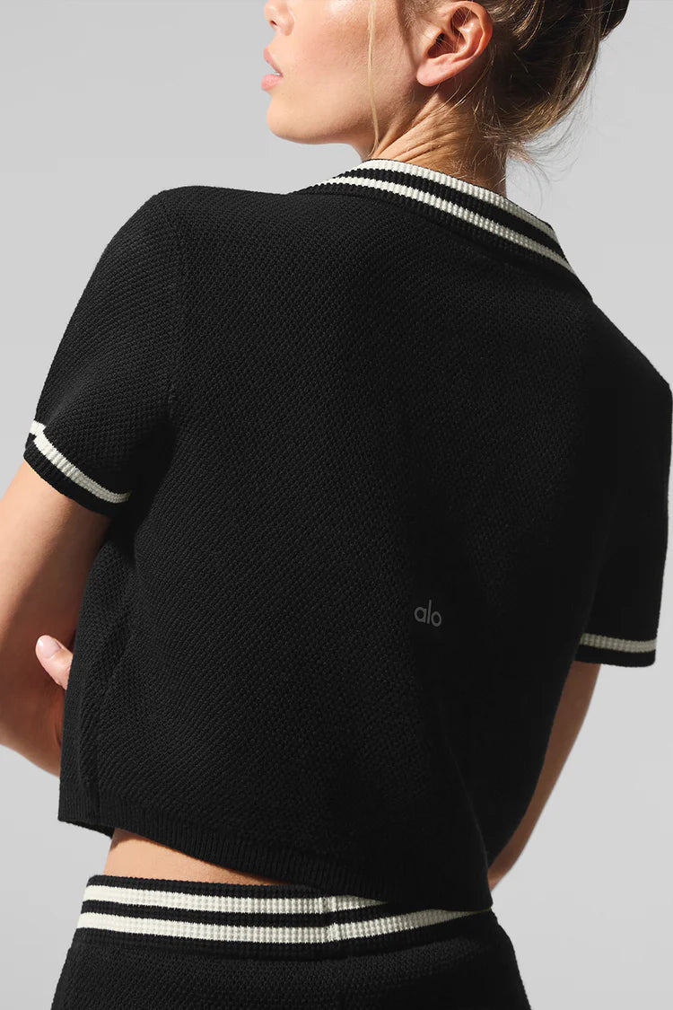 TENNIS CLUB SWEATER KNIT CROPPED POLO - ALO YOGA